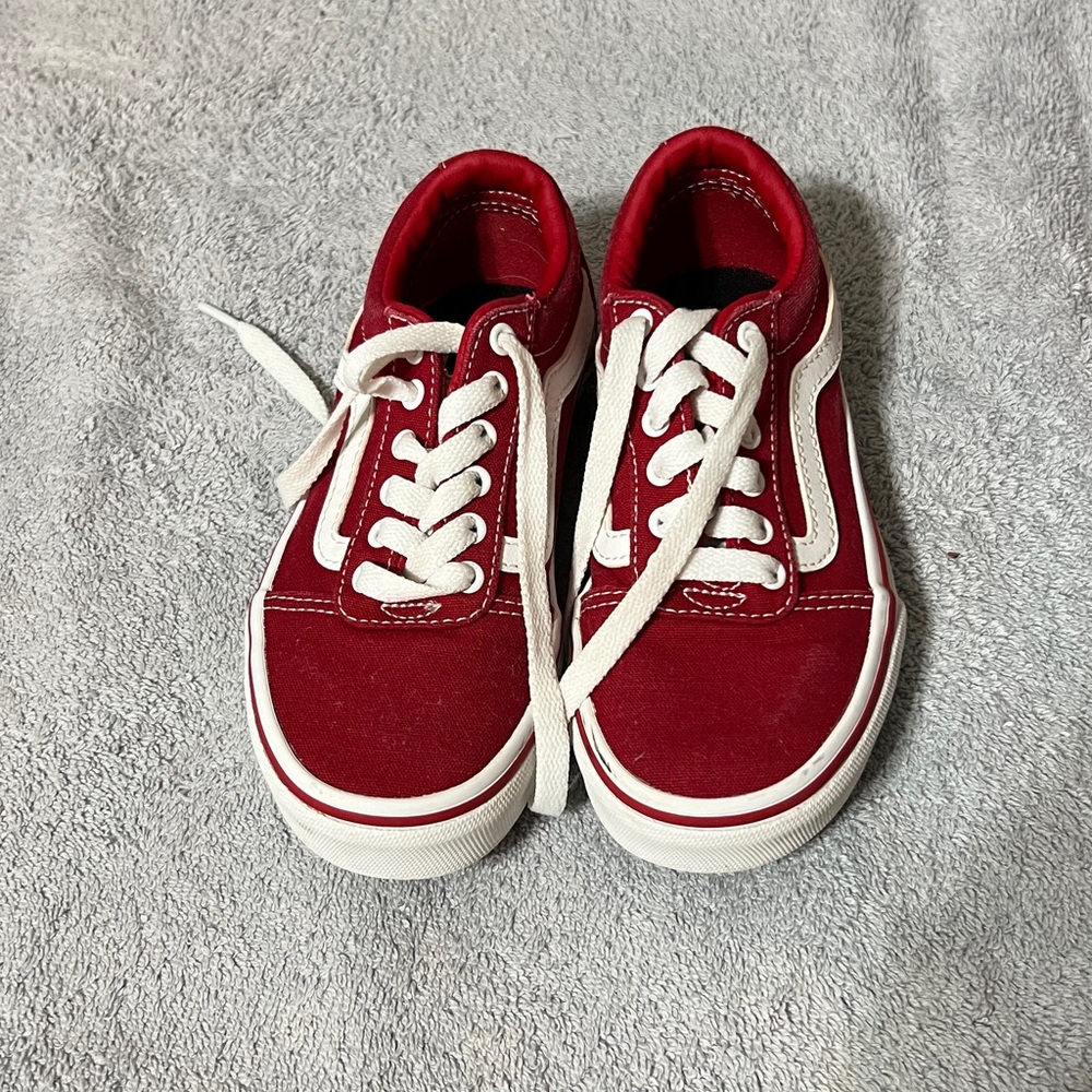 Vans Kids Red and White Sneakers - Picture 3 of 4